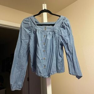 Levi's Light Blue Button-Up Blouse